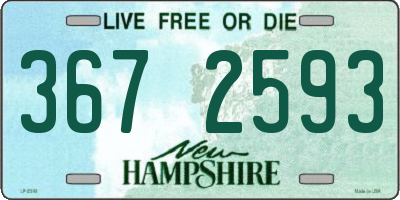 NH license plate 3672593