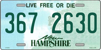 NH license plate 3672630