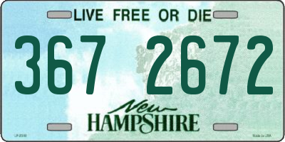 NH license plate 3672672