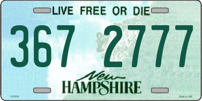 NH license plate 3672777