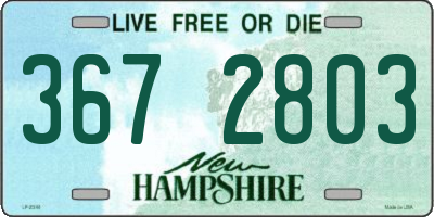 NH license plate 3672803