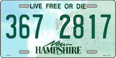 NH license plate 3672817
