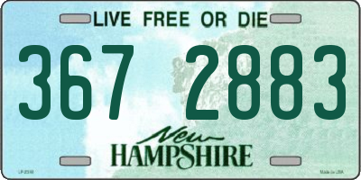 NH license plate 3672883