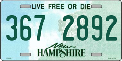 NH license plate 3672892