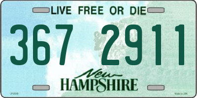 NH license plate 3672911