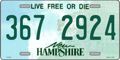 NH license plate 3672924