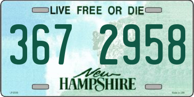 NH license plate 3672958