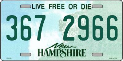 NH license plate 3672966