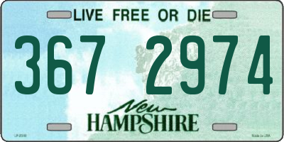 NH license plate 3672974