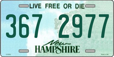 NH license plate 3672977