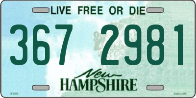 NH license plate 3672981