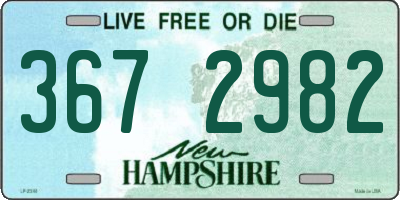 NH license plate 3672982