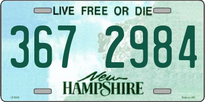 NH license plate 3672984