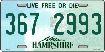 NH license plate 3672993