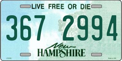 NH license plate 3672994
