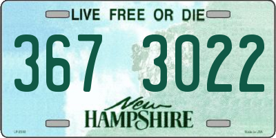 NH license plate 3673022
