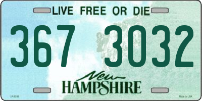 NH license plate 3673032
