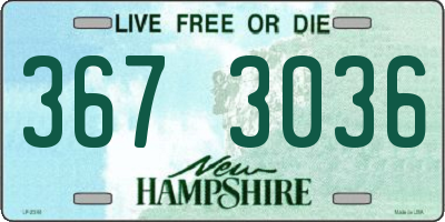NH license plate 3673036