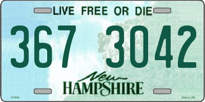 NH license plate 3673042