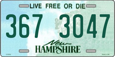 NH license plate 3673047