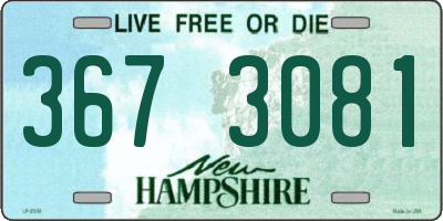 NH license plate 3673081