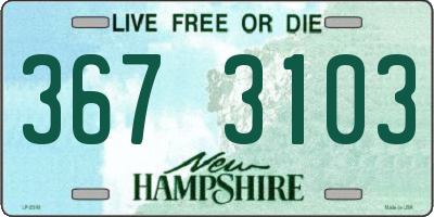NH license plate 3673103