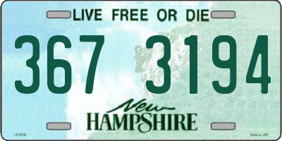 NH license plate 3673194