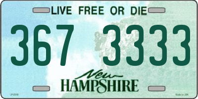 NH license plate 3673333