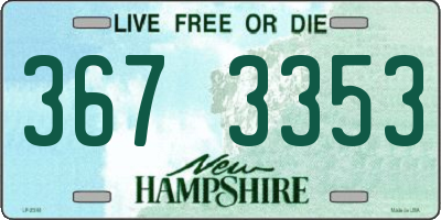 NH license plate 3673353