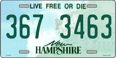 NH license plate 3673463