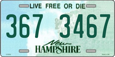 NH license plate 3673467