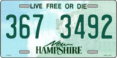 NH license plate 3673492