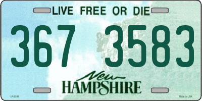 NH license plate 3673583