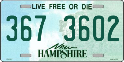 NH license plate 3673602