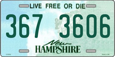 NH license plate 3673606