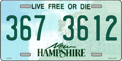 NH license plate 3673612