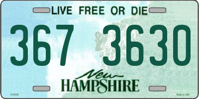 NH license plate 3673630