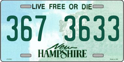 NH license plate 3673633