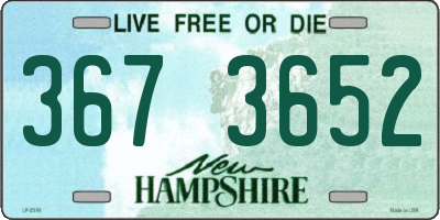 NH license plate 3673652