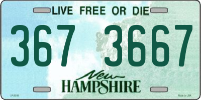 NH license plate 3673667