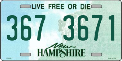 NH license plate 3673671
