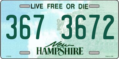 NH license plate 3673672