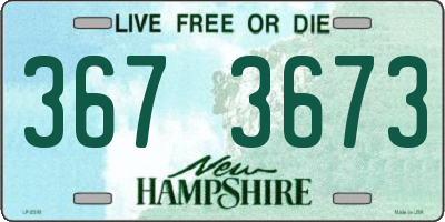 NH license plate 3673673