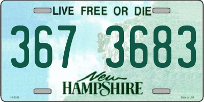 NH license plate 3673683