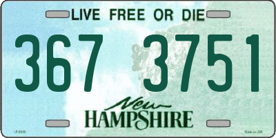NH license plate 3673751