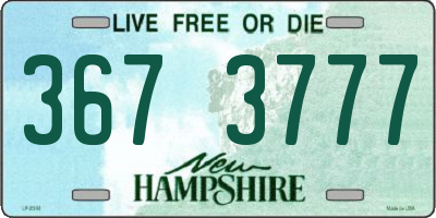 NH license plate 3673777