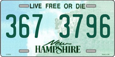 NH license plate 3673796