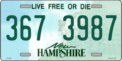 NH license plate 3673987
