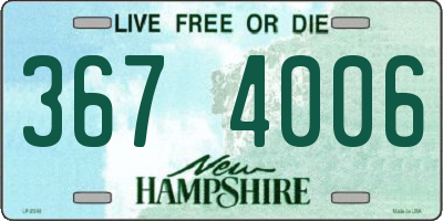NH license plate 3674006