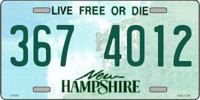 NH license plate 3674012